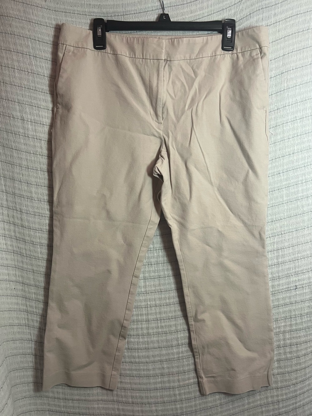 Ann Taylor Beige Cropped Stretch Ankle Pants